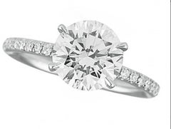 GIA Certified 2 Carat Pave Ring Excellent Platinum Pave Ring
