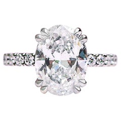 GIA Certified 4 Carat Oval Diamond VS2 Clarity D Color Excellent Cut