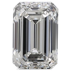 GIA Certified 3 Carat VVS1 Emerald Cut Diamond White Gold  Ring