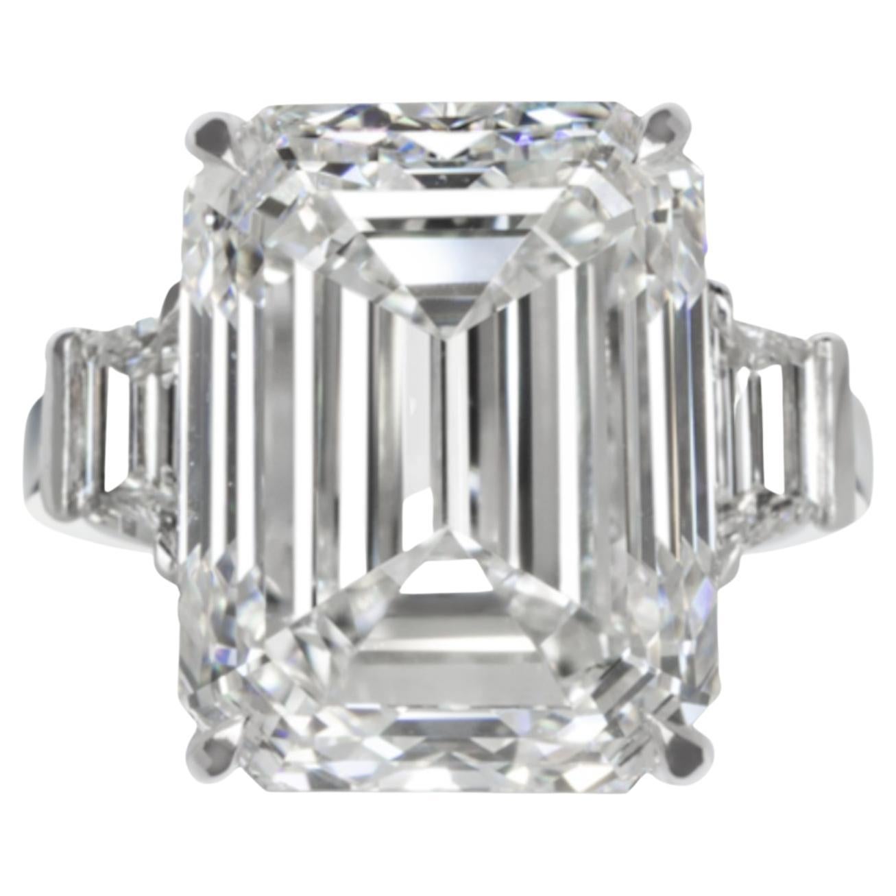 GIA Certified 10.68 Carat Emerald Cut Diamond Ring