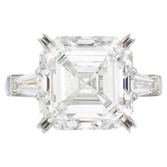 GIA Certified 10 Carat Asscher Cut Diamond Ring