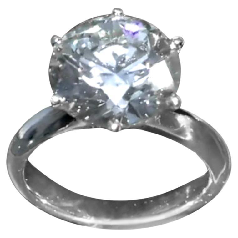 GIA Certified 6, 00 Carat I Flawless Round Brilliant Cut Diamond Ring 3 EX