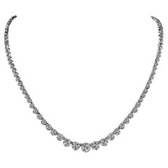 Riviera-Tennis-Diamant-Halskette 10,97 Karat, sehr hell, nicht milchig