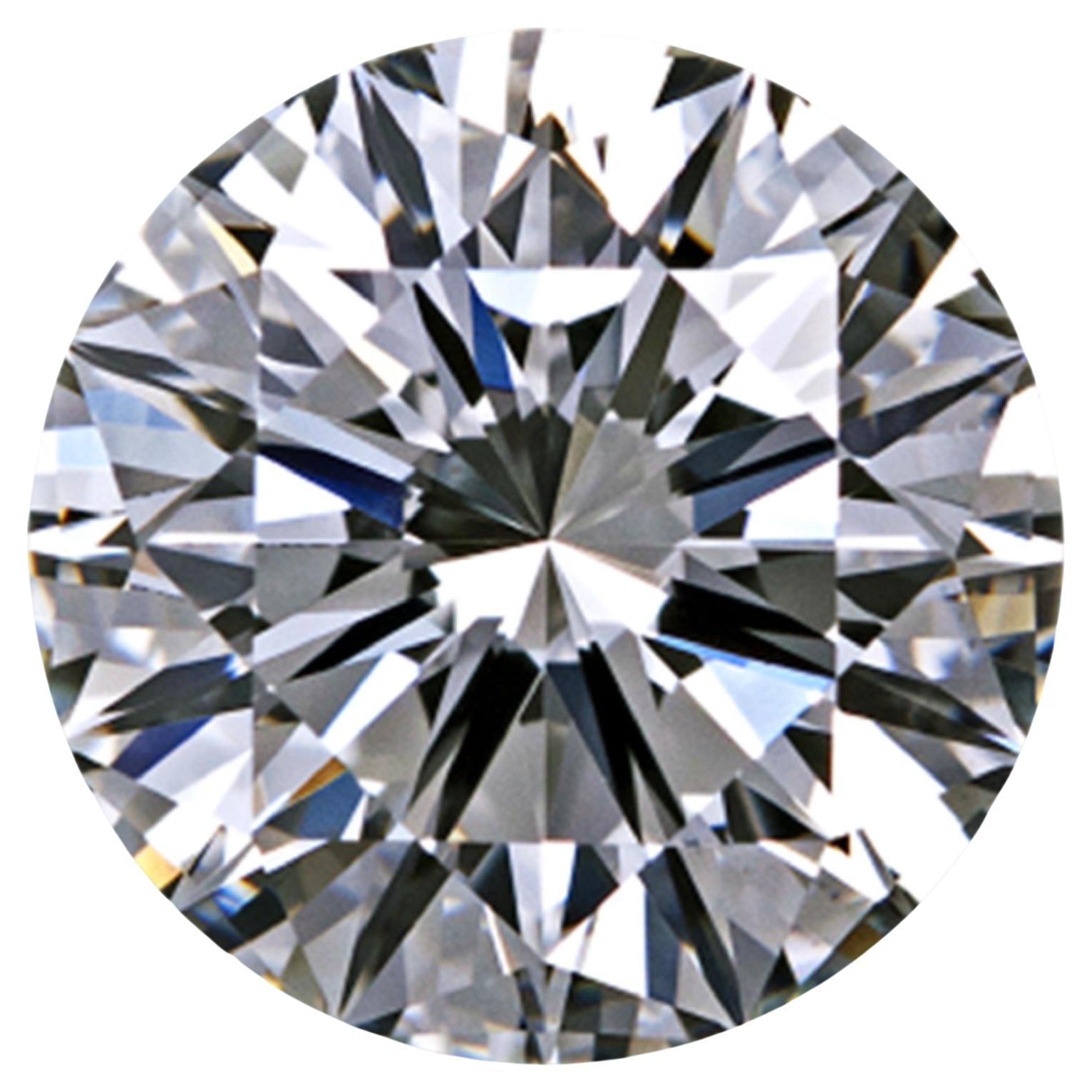 GIA Certified 3 Carat Round Brilliant Cut Diamond Tapered Baguette Ring