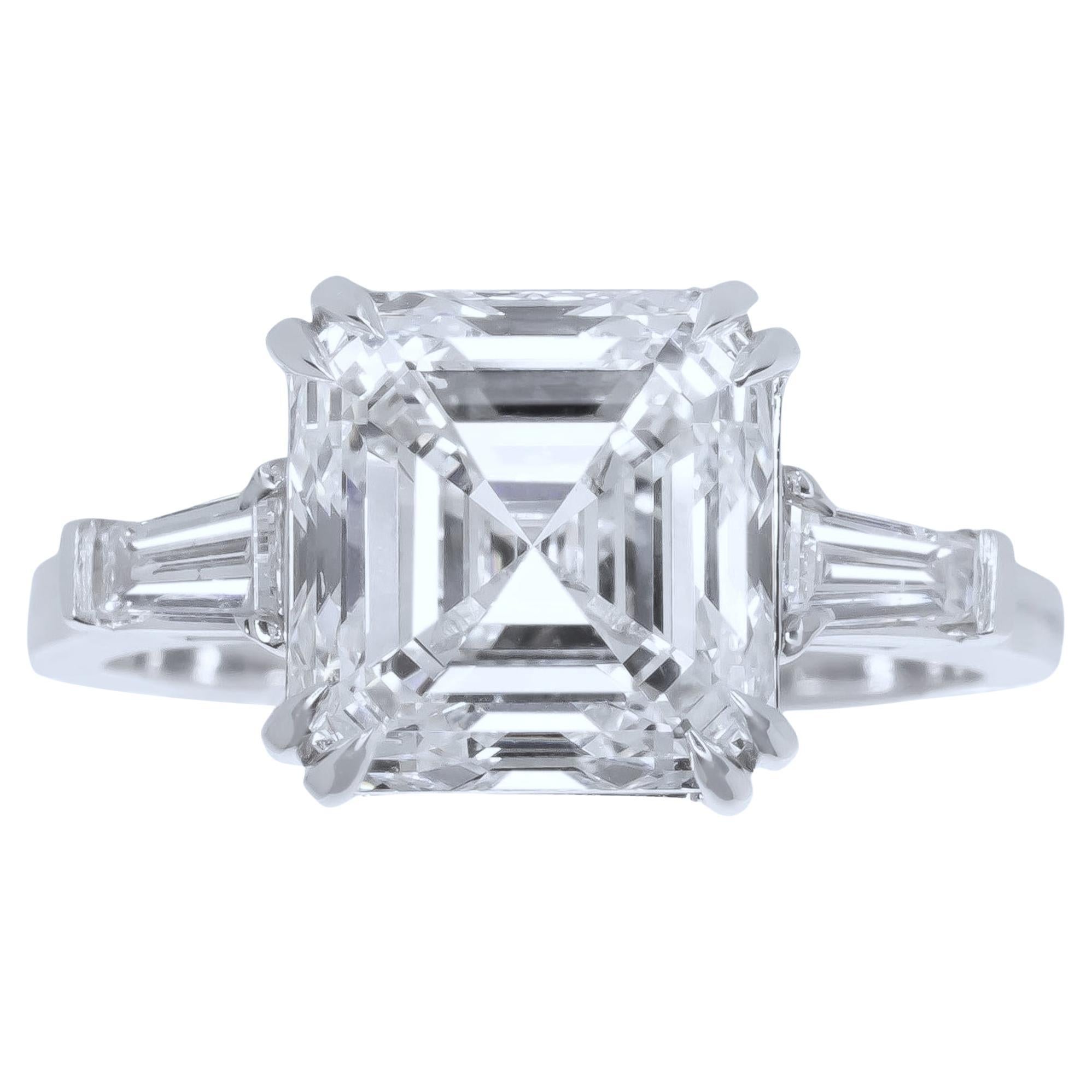 EXCEPTIONAL GIA Certified 5 Carat VS2 Asscher Cut Diamond Ring