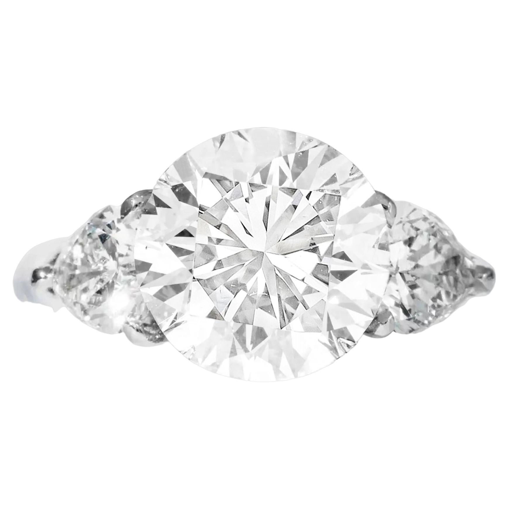 GIA Certified 2 Carat Round Brilliant Cut Diamond Engagement Platinum Ring