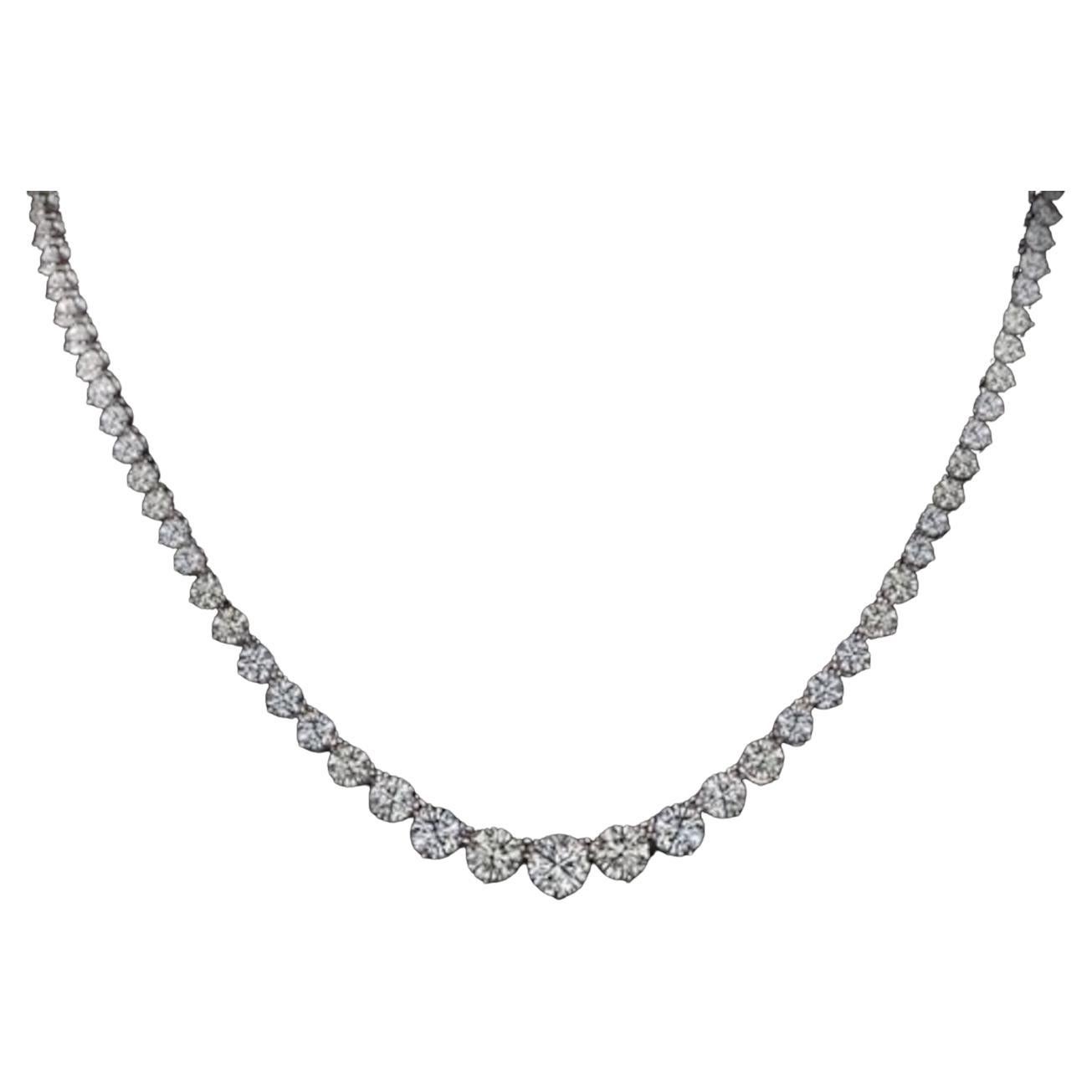 16 Carat Carat Riviera Diamond Tennis Necklace