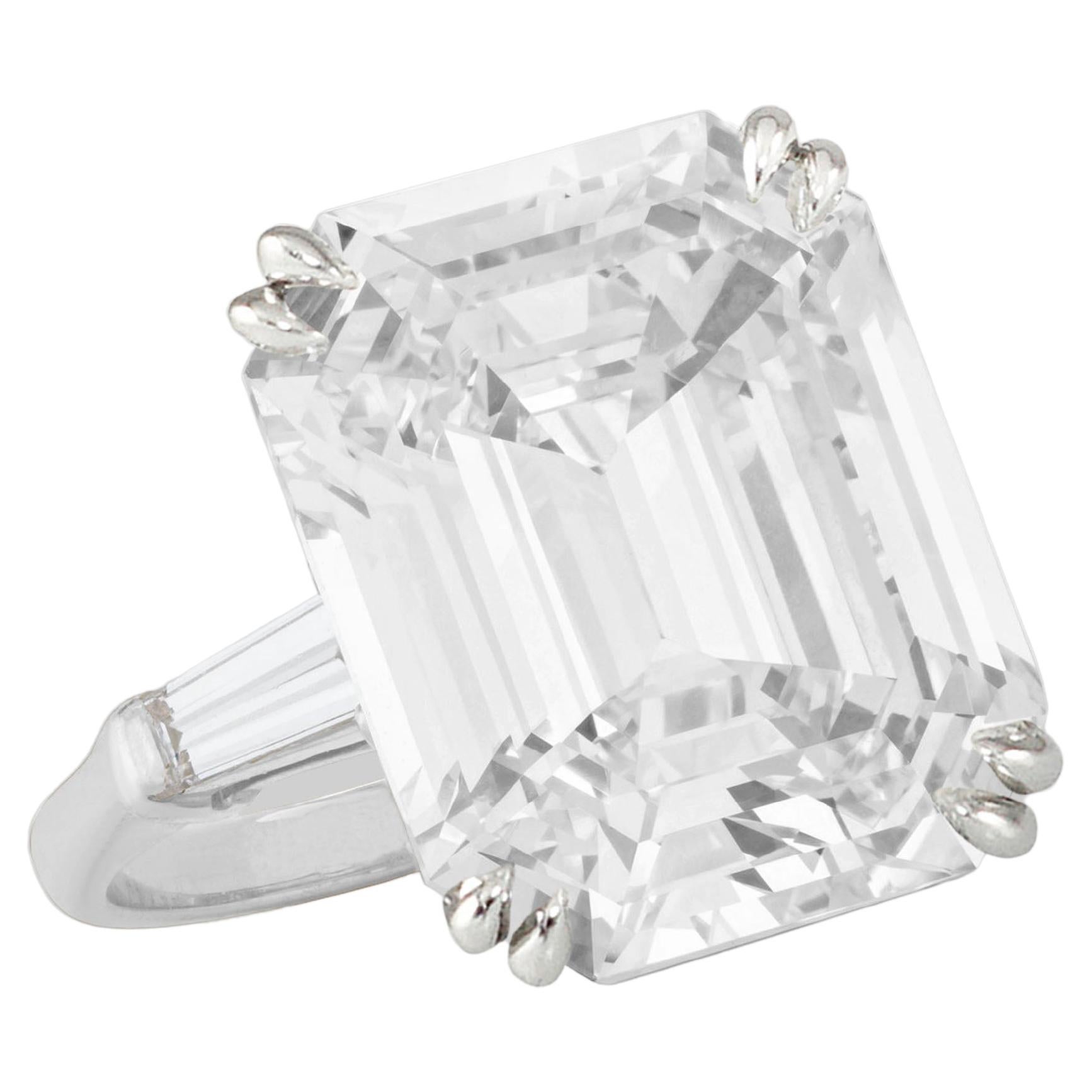 GIA Certified 4 Carat Emerald Cut Diamond Ring VVS1 Clarity G Colour