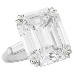 GIA Certified 14 Carat Emerald Cut Diamond Platinum Ring D Color VVS1 Clarity