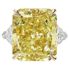 Bague en diamant jaune clair de fantaisie de 10 carats certifie GIA