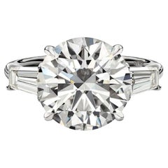 GIA Certified 20 Carat Round Brilliant Cut Diamond Platinum Ring