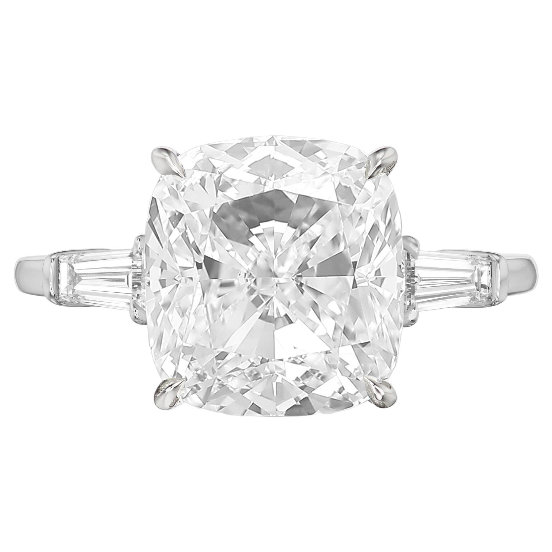 Magnificent Cushion Cut 5.53 carat Extraordinary Diamond Ring For Sale