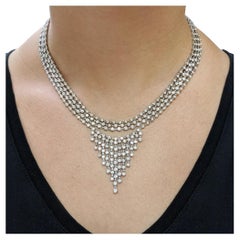 Exquisite Halskette mit 19,20 Karat rundem Diamanten im Brillantschliff