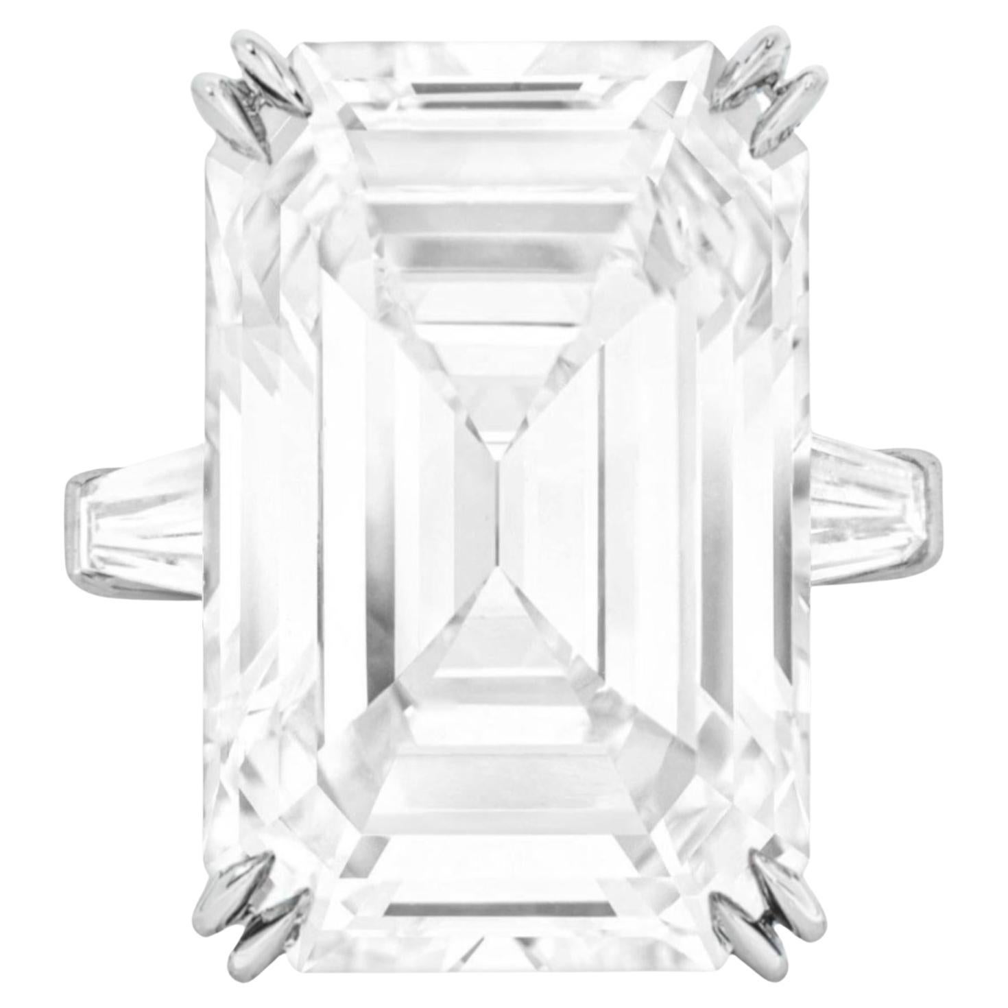 GIA Certified 9 Carat Emerald-cut Diamond Ring Flawless D Color