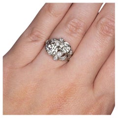 Moi&Toi: Vintage-Cocktailring mit Diamant im alteuropäischen Diamantschliff, Art déco