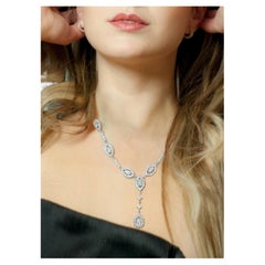 44 Karat Marquise, runder, birnenförmiger Diamant-Halskette