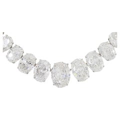 Halskette mit zertifiziertem 16,60 Karat Riviera-Diamant im Ovalschliff