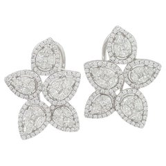 2.50 Carat Diamond Cluster Earrings