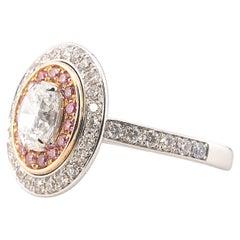 GIA Certified 1 Carat Oval Diamond White and Rose Gold Soleste Ring