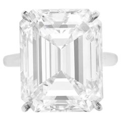 GIA Certified 10.32 Carat Emerald Cut Diamond Platinum Ring