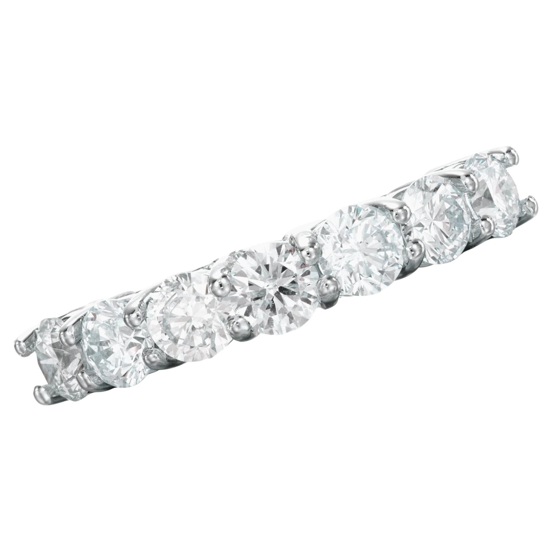 Anillo de media alianza de oro de 18 quilates con diamante talla redonda F-G color V-S de 1,80 quilates en venta