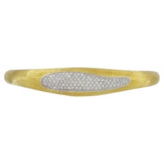 Used MarCo Bicego Pave Set Diamond 18k Yellow Gold Cuff Bangle