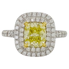 Tiffany & Co. Soleste Fancy Yellow Halo Diamond Engagement Ring