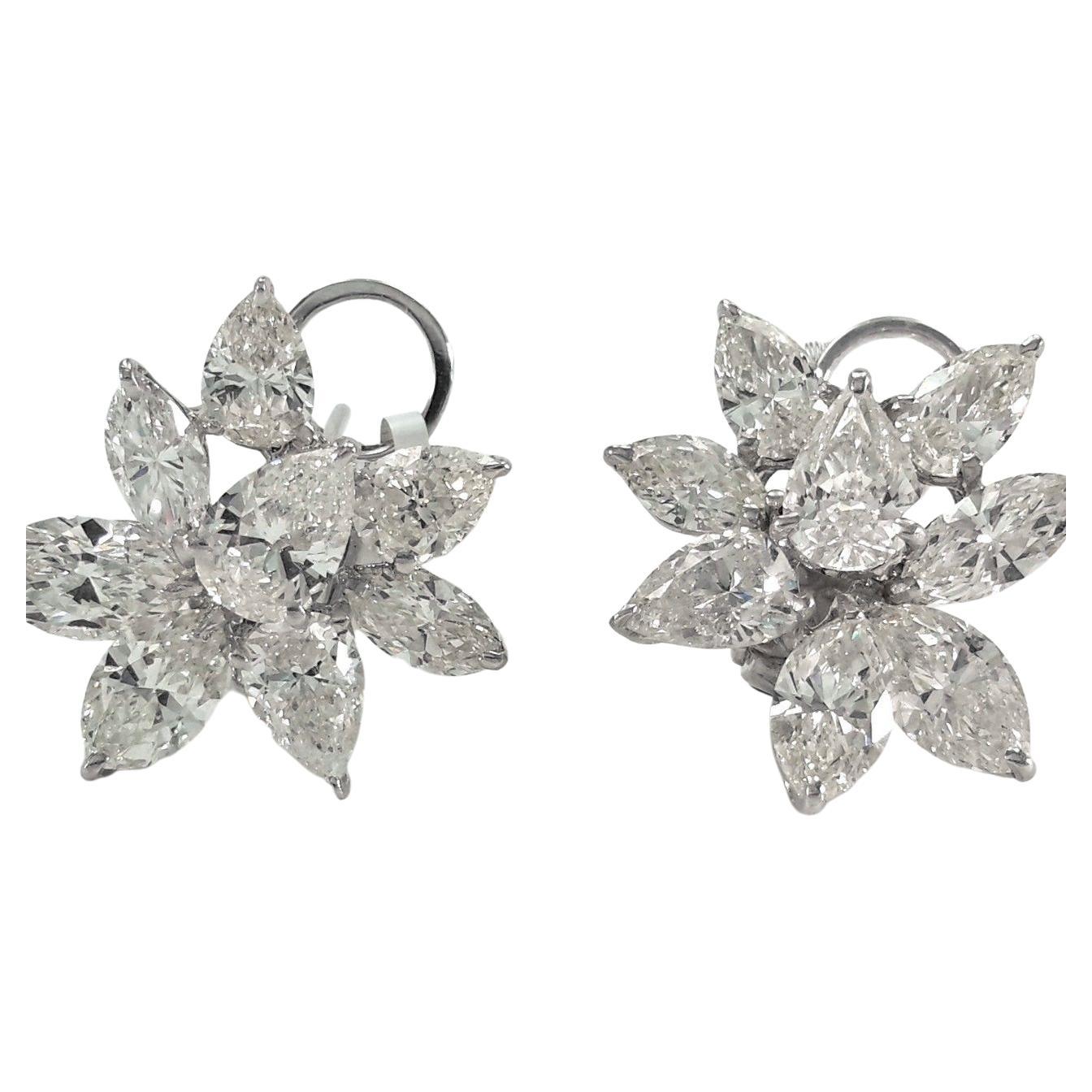 11.80 Cluster Diamond Earrings For Sale