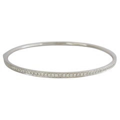 1.88 Carat Diamond 18 Carat White Gold Bangle Bracelet 