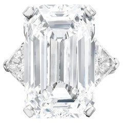 Exceptional Flawless GIA Certified 7.18 Carat Emerald Cut Solitaire Diamond Ring
