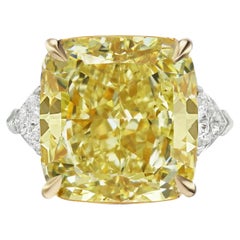 GIA Certified 12.26 Carat Cushion Cut Diamond Solitaire Ring