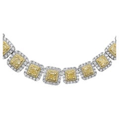 30 Carat Fancy Yellow White Diamond Necklace