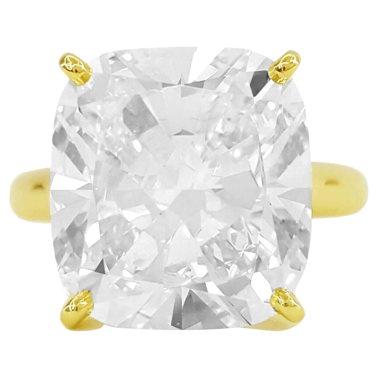  Bague à diamant certifié GIA de 8 carats, taille brillant, coussin