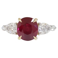 Authentic Tiffany & Co. Burma Ruby Diamond Halo Ring