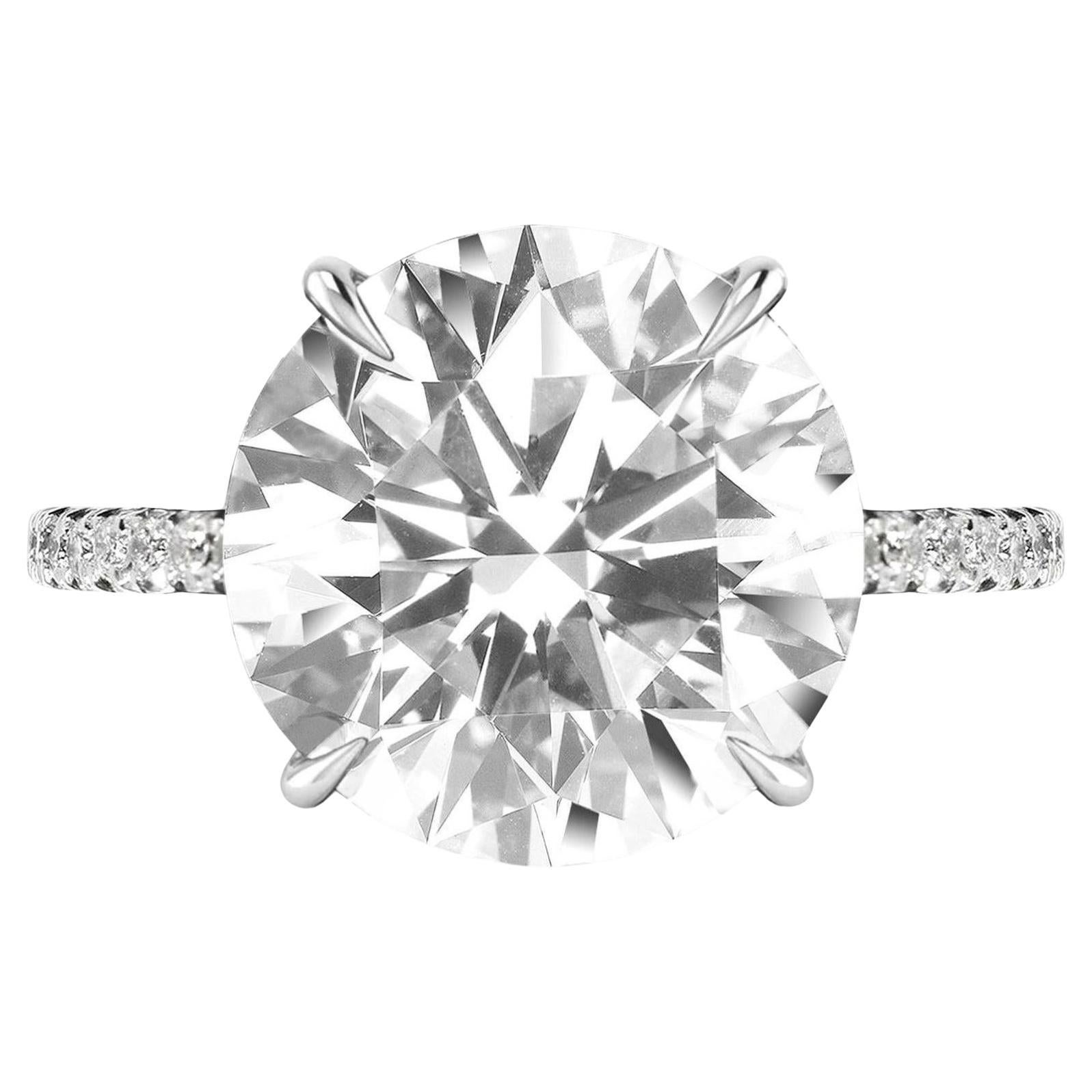 GIA Certified 1.51 Carat Round Cut Diamond Platinum Ring For Sale
