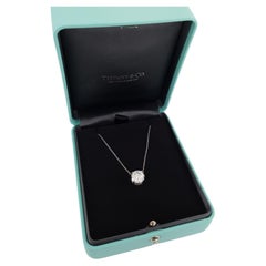 Retro Tiffany & Co 2.90 Carat Round Diamond 18k Necklace 90s