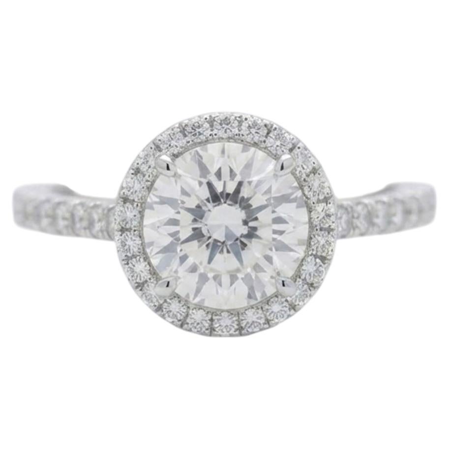 GIA Certified 4.02 Carat Round Cut Diamond F Color VVS1 Clarity Platinum Ring