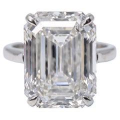 GIA Certified 5.19 Carat Emerald Cut Diamond Solitaire Ring in Platinum