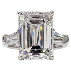 GIA Certified 3.01 Carat Emerald Cut Diamond D Color VVS2 Clarity Ring 18K WGold