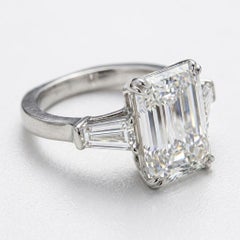 GIA Certified 3.01 Carat Emerald Cut Diamond D Color VVS2 Clarity Ring 18K WGold