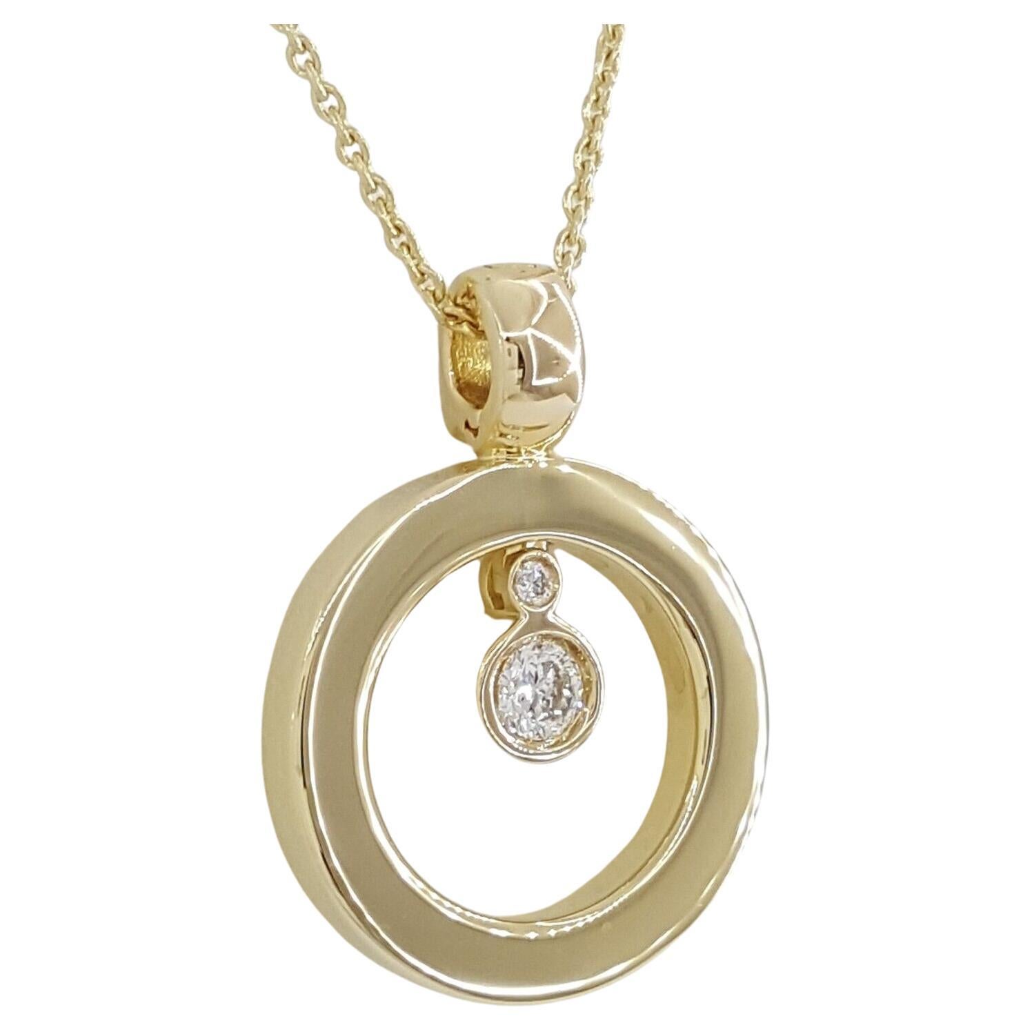 Roberto Coin Diamond 18 Carat Yellow Gold Necklace For Sale