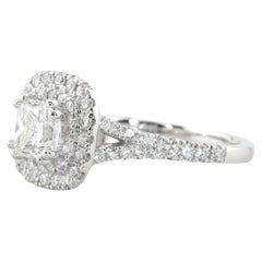 Bague de fiançailles en or blanc 14 carats de 1,01 carat E VS2 de taille radiant certifiée GIA