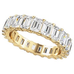 Anillo Eternidad Diamante Corte Esmeralda 6 Quilates Oro Amarillo 14k
