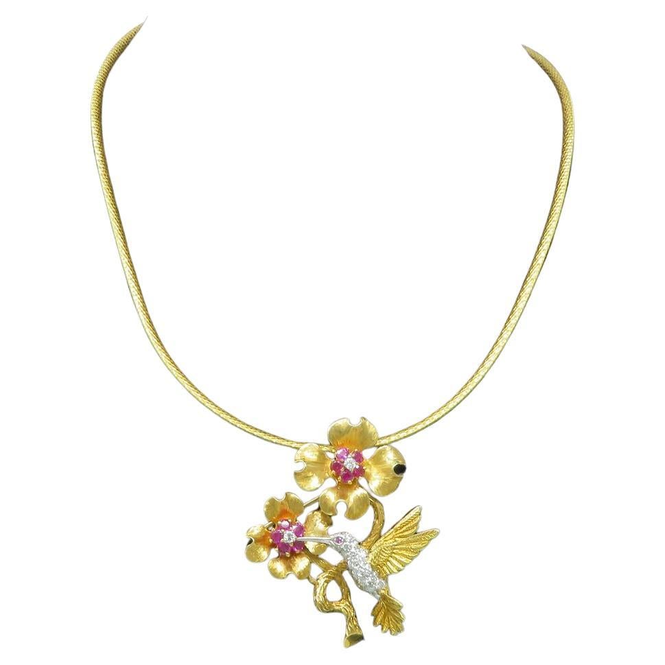 Stunning Van Cleef & Arpels Necklace and Brooch Pendant Set Necklace