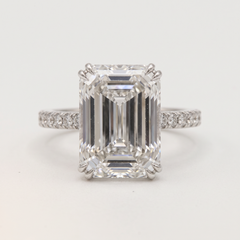 GIA Certified 3.52 Carat Emerald Cut D Color VVS2 Clarity Diamond Ring with pavè