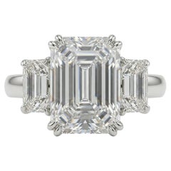 GIA Certified 4 Carat Emerald Cut Diamond D Color VS1 Clarity in Platinum