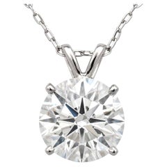 Collar con colgante de diamante de 3,72 quilates, certificado por el GIA, color D y pureza VVS1, de talla redonda