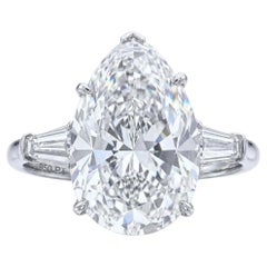 GIA Certified 3.05 Carat Pear Cut Diamond F Color VVS2 Clarity in Platinum