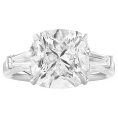 GIA-zertifizierter 3 Karat Diamantring aus Platin mit Kissenschliff F Farbe VVS1 Reinheit Diamantring