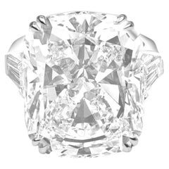 Anillo de compromiso de platino con diamante talla cojín de 26 quilates certificado por el GIA
